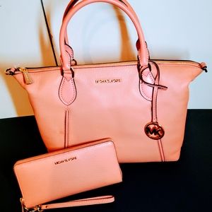 Michael Kors Lenox Peach LG Satchel & Wallet